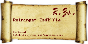 Reininger Zsófia névjegykártya